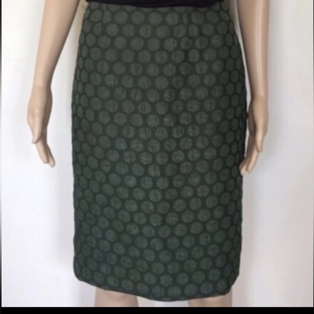 Anthropologie Maeve Green Silk Pencil Skirt Women’s Size 6 Midi High Waist